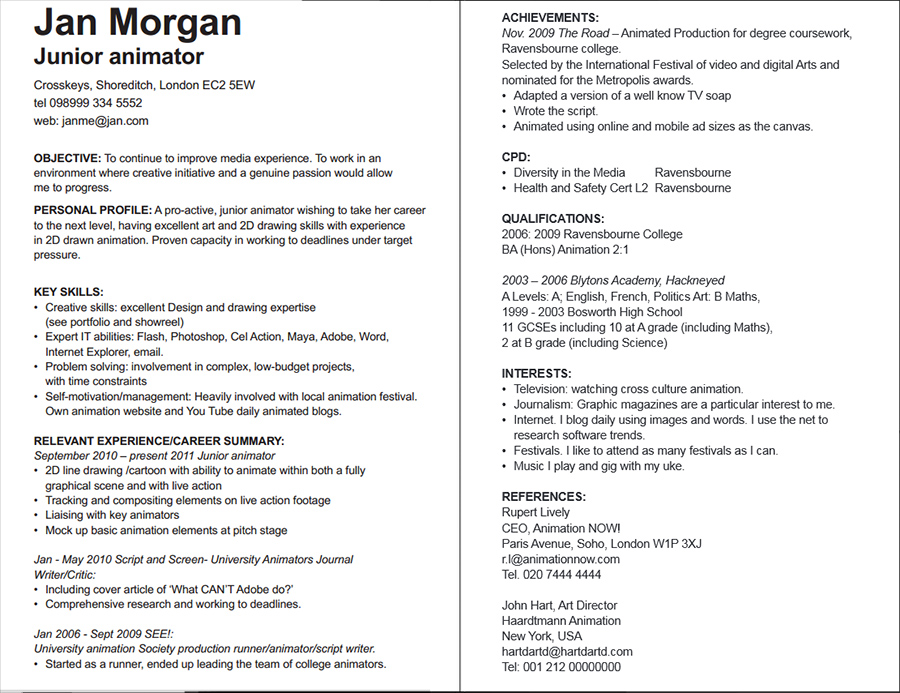 Using bold font in resume